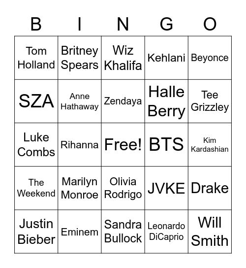Chi Delta Formal Bingo Card