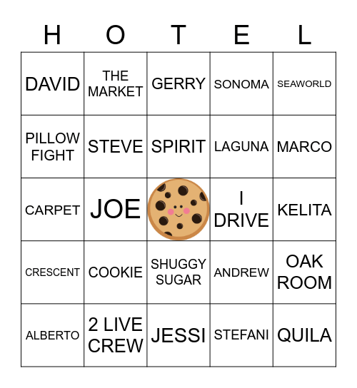 HOTEL BINGO Card