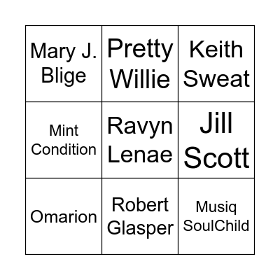 R&Bingo Card