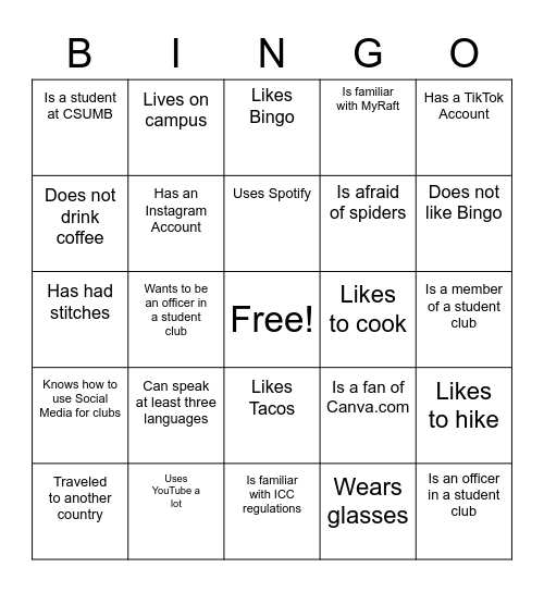Multi-Club Bowling: Let's Network and Bowl! Bingo Card
