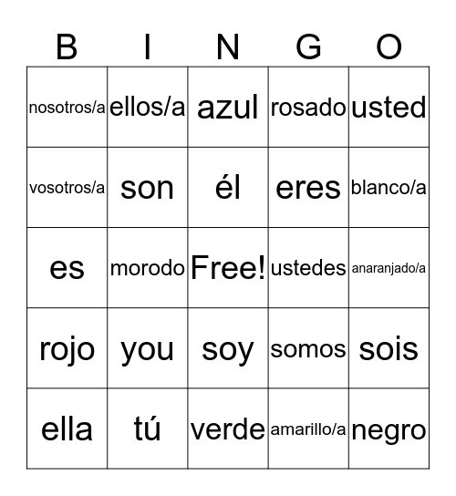 l Bingo Card