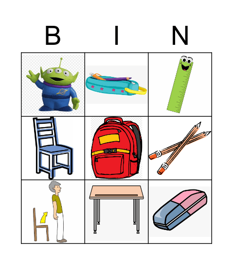 Primary 1 Bingo Card