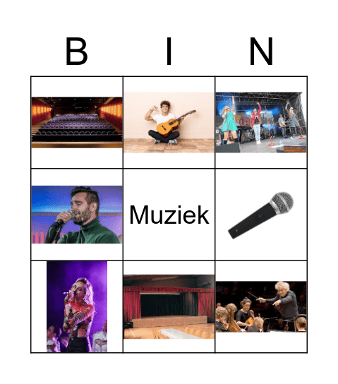 Muziek Bingo Card