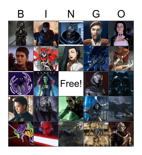 Favorite Character Bingo Card