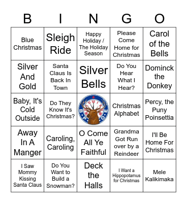 Christmas Song Bingo Card