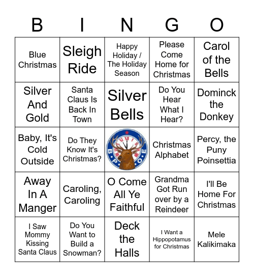Christmas Song Bingo Card