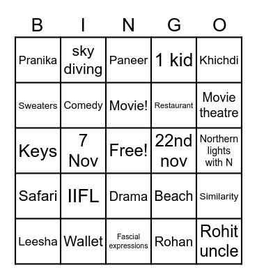 Bingo Card