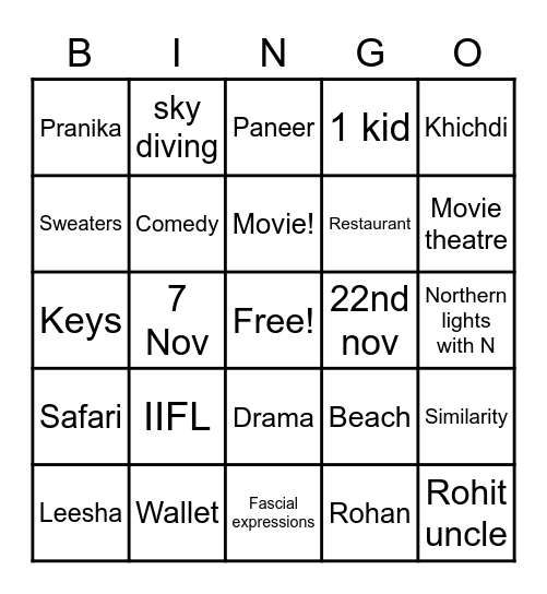 Bingo Card