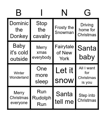 Crimbo Bingo Card