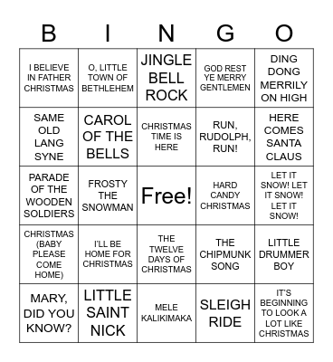 Christmas Bingo 02 Bingo Card