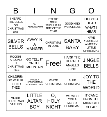 Christmas Bingo 01 Bingo Card
