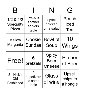 Rainy Bingo Card