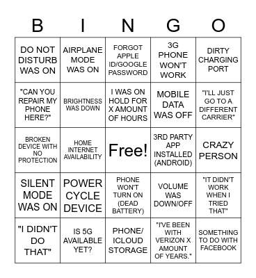 TECH QUESTIONS Bingo Card