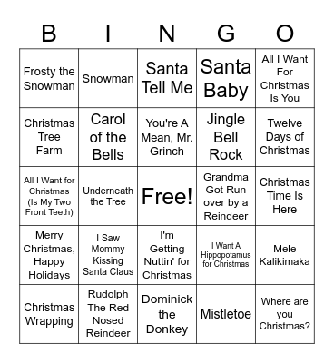 Christmas BINGO Card