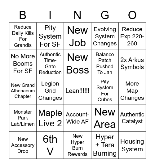 Winter Patch Showcase Extravaganza Supreme Bingo Card