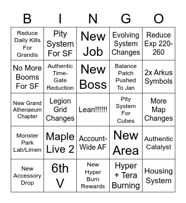 Winter Patch Showcase Extravaganza Supreme Bingo Card