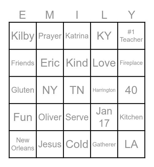 Happy 40th Birthday! Bingo Card