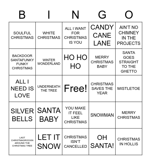 CHRISTMAS BINGO 2022 Bingo Card