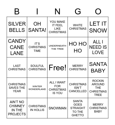 CHRISTMAS BINGO 2022 Bingo Card