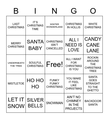 CHRISTMAS BINGO 2022 Bingo Card