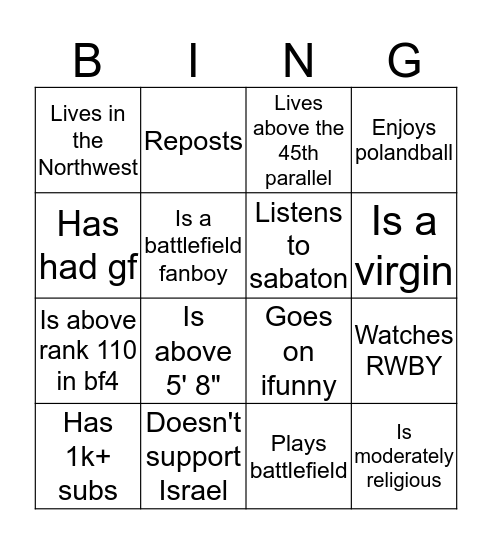 SIBERIABALL bingo Card