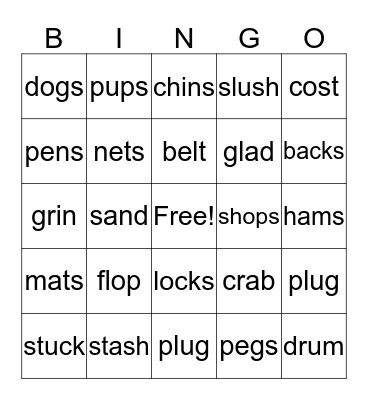 Vocabulary Bingo Card