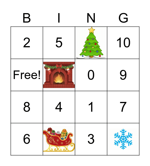 Reindeer Bingo Card