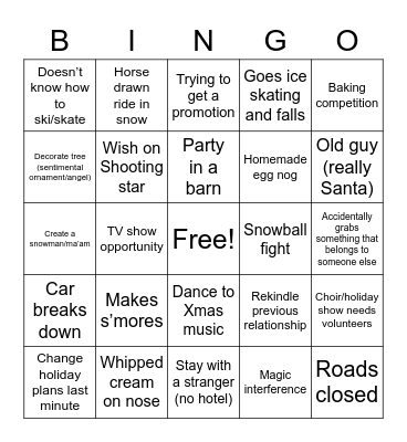 Hallmark Xmas Bingo Card