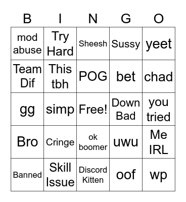 Gamers at Work Bingo Card