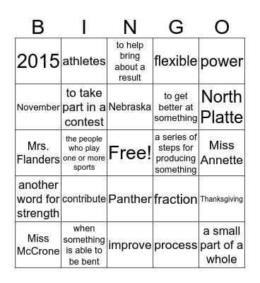 Lesson 11 Vocab Bingo Card