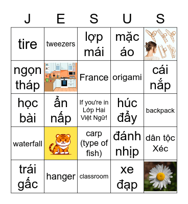 Việt Ngữ BINGO! Bingo Card