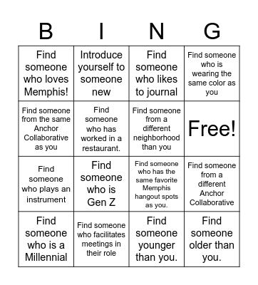 M4M Bingo Card