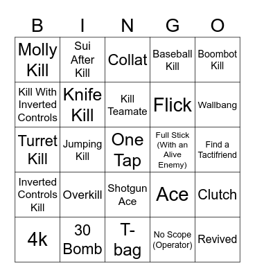 VALORANT BINGO Card