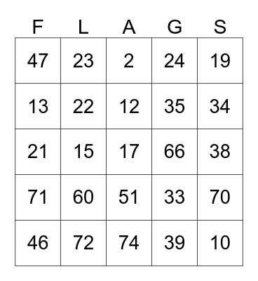 Veteran's Day Bingo Card