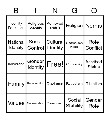 UCSP Bingo Card