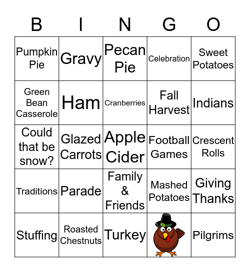 Thanksgiving Bingo Card