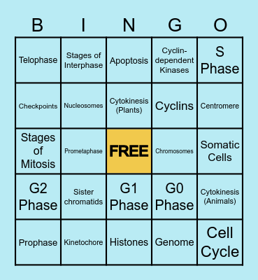 Bio Bingo Card