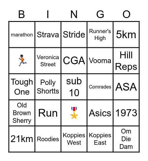 Roodies Bingo Braai Bingo Card