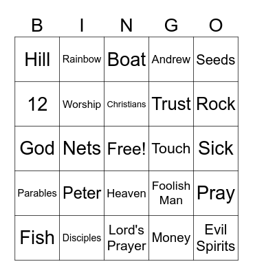 Jesus & His People Bingo Card