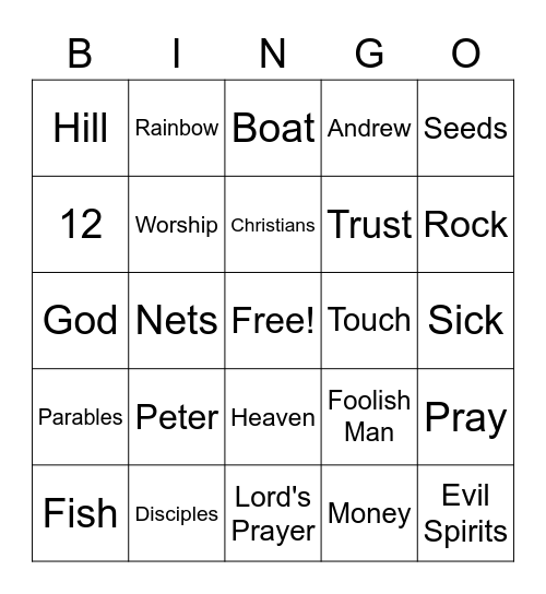 Jesus & His People Bingo Card