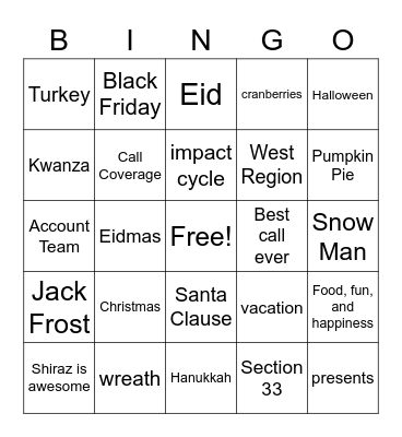 RMA BINGO Card