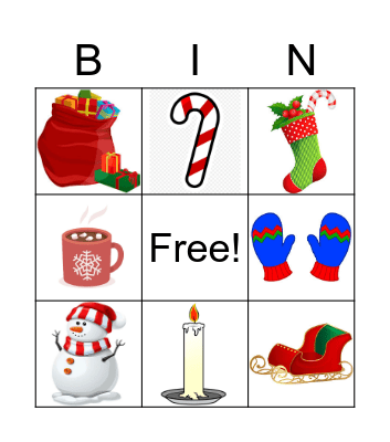 Christmas Vocabulary Bingo Card