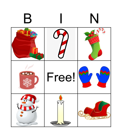 Christmas Vocabulary Bingo Card