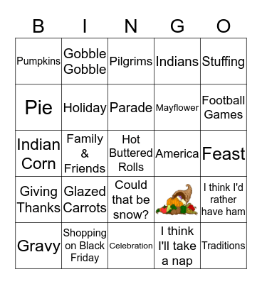 Thanksgiving Bingo Card
