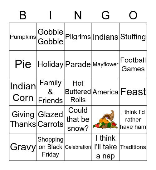 Thanksgiving Bingo Card