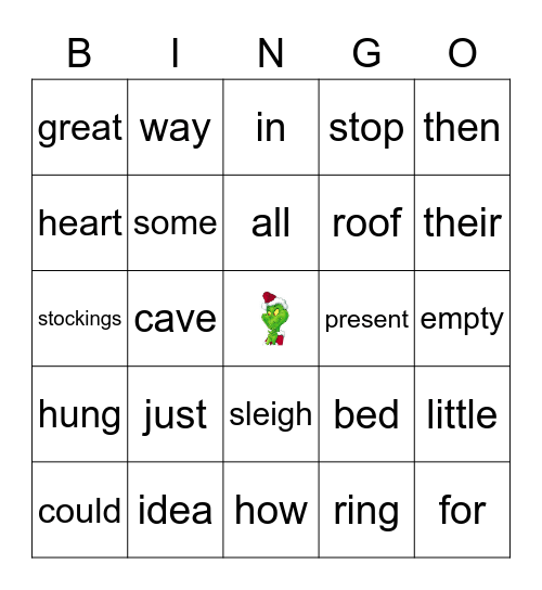 Grinch Bingo Card