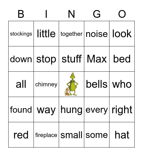 Grinch and Dog Bingo Card