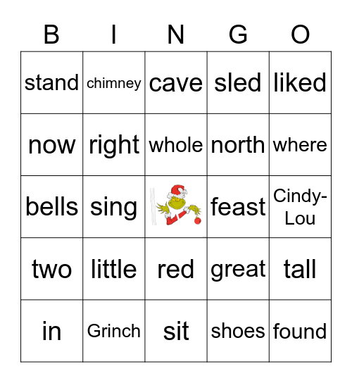 Grinch and ornament Bingo Card