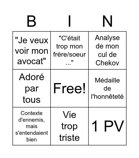 Bingo Cold Cases Bingo Card