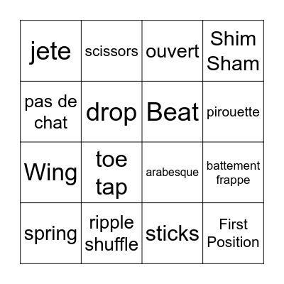 Dancing Bingo Card